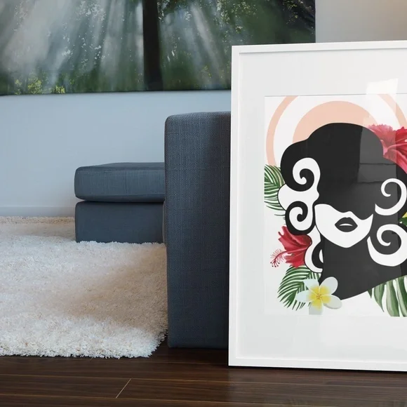 Modern Wall Art Print Tropical Woman Unframed - Picture 9 of 16